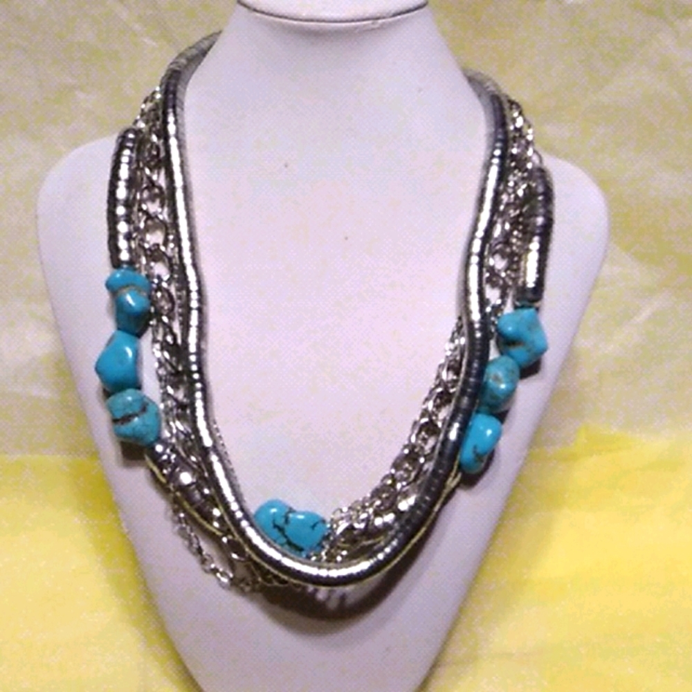 Nwt Silver& Faux Turquoise&Earrings Set